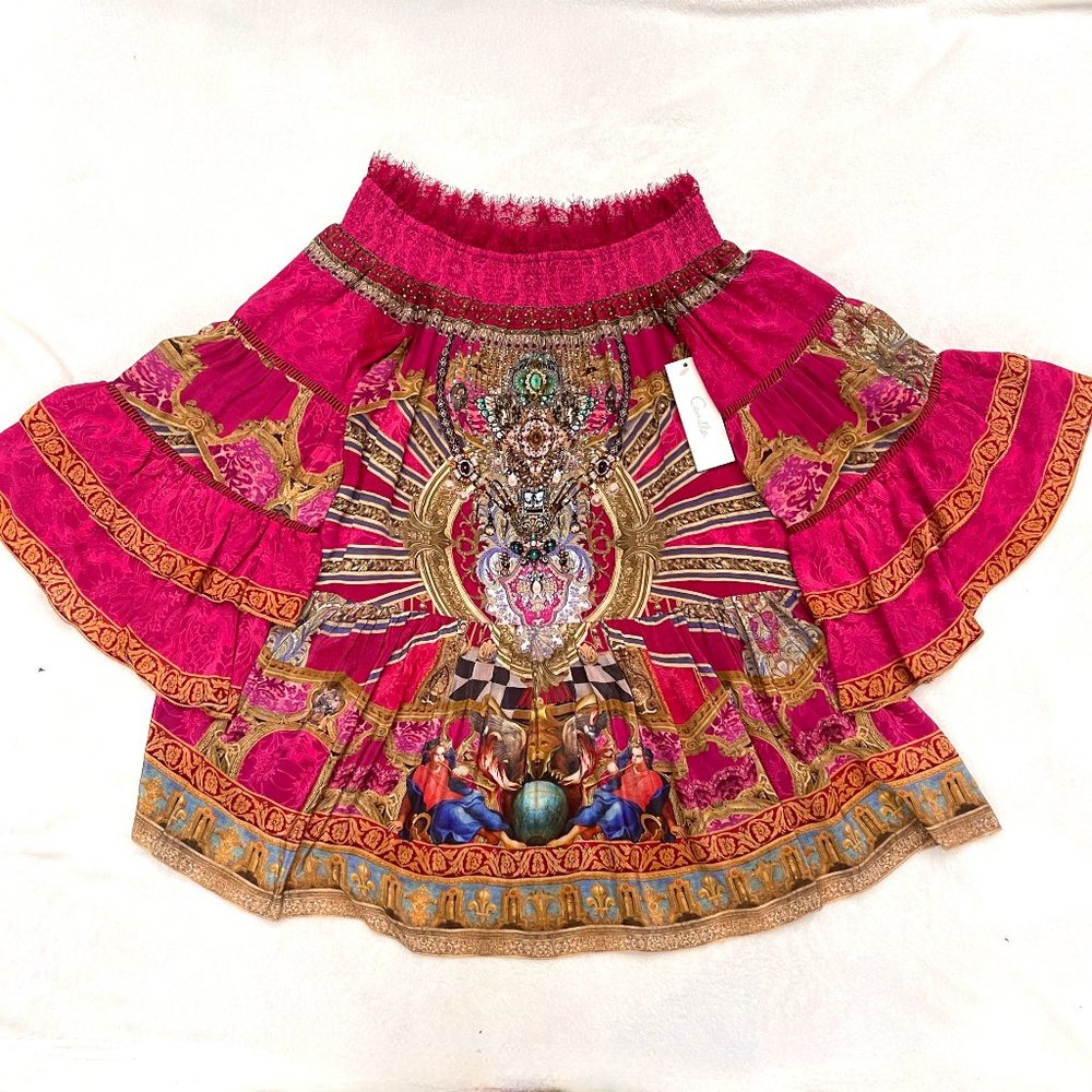 NWT Auc Camilla Off Shoulder Dress With Smocking in Lounge Hour - Picture 17 of 17